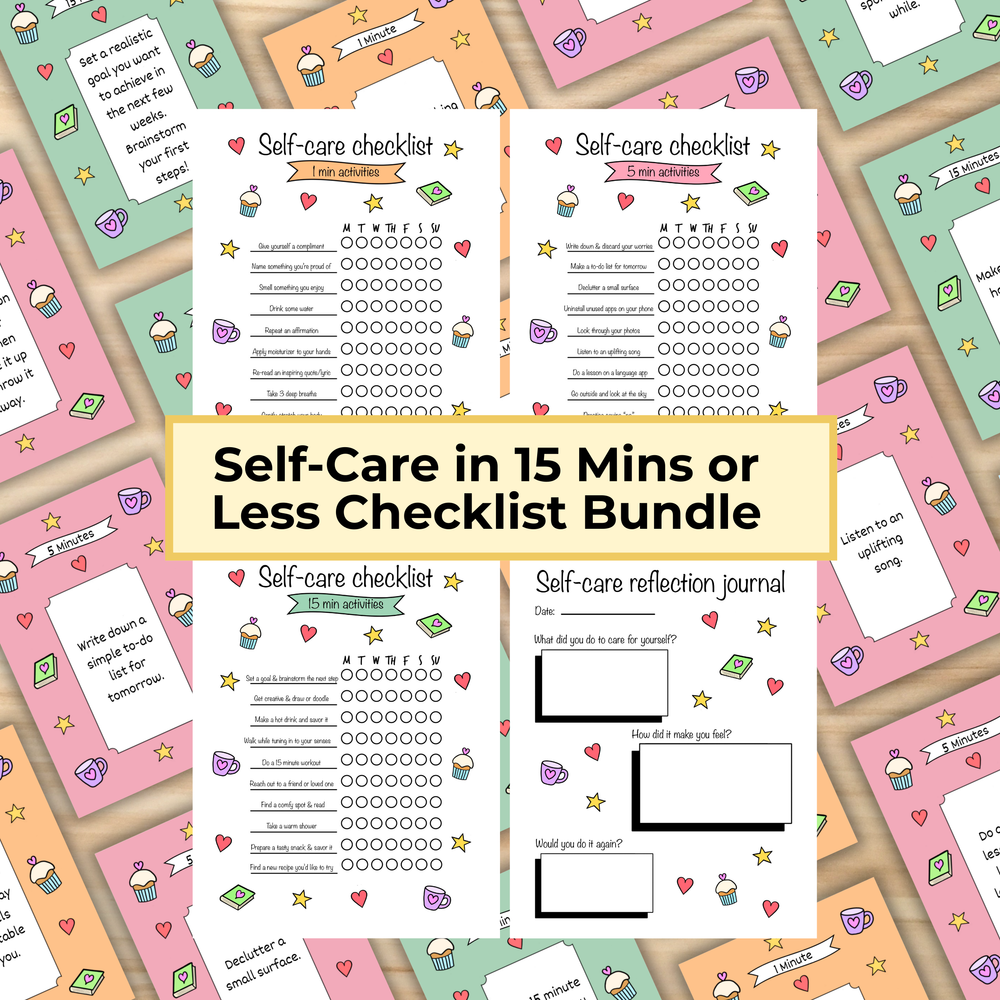 Self-Care in 15 Mins or Less Checklist Bundle